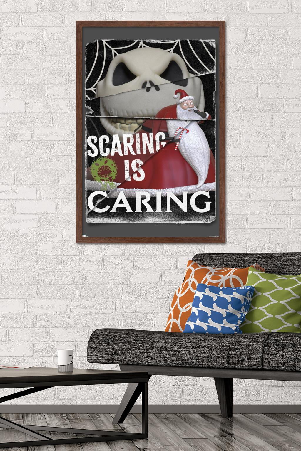Disney Tim Burton's The Nightmare Before Christmas - Distorted Caring Wall Poster, 22.375" x 34" Framed