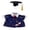Blue, variant on BBilaBu Graduation Goose Outfit for 23 Inch Garden Goose,Graduation Clothes with Grad Cap & Bow Tie,Confetti Print for Party Outdoor Decor