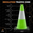 thumbnail image 2 of 18” Lime Green Traffic Cone - 6" Reflective Collar – 12 Pack - Multipurpose Premium PVC Safety Cone for Parking, Caution, Construction, Road Crews, Emergency Vehicle - Xpose Safety, 2 of 7