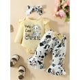 thumbnail image 2 of Bagilaanoe 3pcs Newborn Baby Girl Pants Set Long Sleeve Romper Tops + Flower Print Flare Trousers + Headband 3M 6M 9M 12M 18M Infant Casual Clothes, 2 of 9