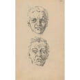 thumbnail image 2 of Stanisław Wyspiański 16x24 Black Ornate Framed Double Matted Museum Art Print Titled: Studies of a Man's Head with Different Face Expressions (1887-1888), 2 of 5