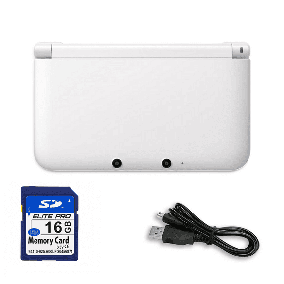 Restored Nintendo 3DS XL/LL Game Console with RetroFam 16GB Card, White (Refurbished)