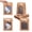 Tan-12Pcs-l.w.h:7.48x3.58x10.24", variant on 12 Pcs Kraft Paper Bags with Window, 2.8x7.87x7.68 Inch Stand Up Gift Bag with Handles Gift Bag with Clear Window for Candy Cookies Packaging Wedding Christmas Party Store Retail, Black