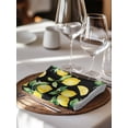 thumbnail image 6 of Lemon Black Cloth Napkins Set of 6 Reusable Dinner Napkins, Country Fruit Watercolor Farmhouse Plant Cocktail Napkin Washable Table Napkins for Wedding/Holiday Party/Baby Shower 20"x20", 6 of 7