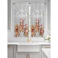 thumbnail image 2 of Gingerbread Grey Bathroom Window Curtain, Christmas Winter Snowflake Light Filtering Coffee Kitchen Curtains, Bedroom Living Room Curtains 2 Panel 84"x63", 2 of 6
