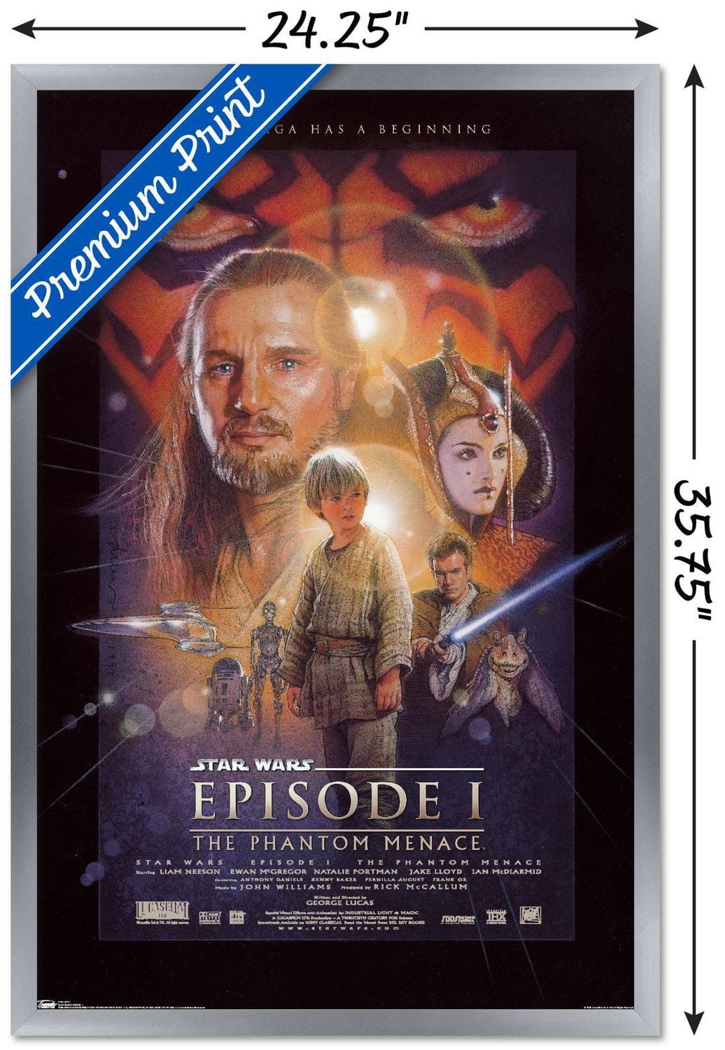 Star Wars: The Phantom Menace - One Sheet Wall Poster, 14.725" x 22.375"