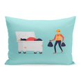 thumbnail image 1 of BOSDECO White Away Garbage Man Throws Into The Trash Can Pillowcase Pillow Cover Cushion Case 20x30 inch, 1 of 1