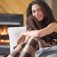 thumbnail image 6 of Berkshire Life Brown Plaid Cozy Soft Reversible Oversized Throw Blanket, 6 of 10