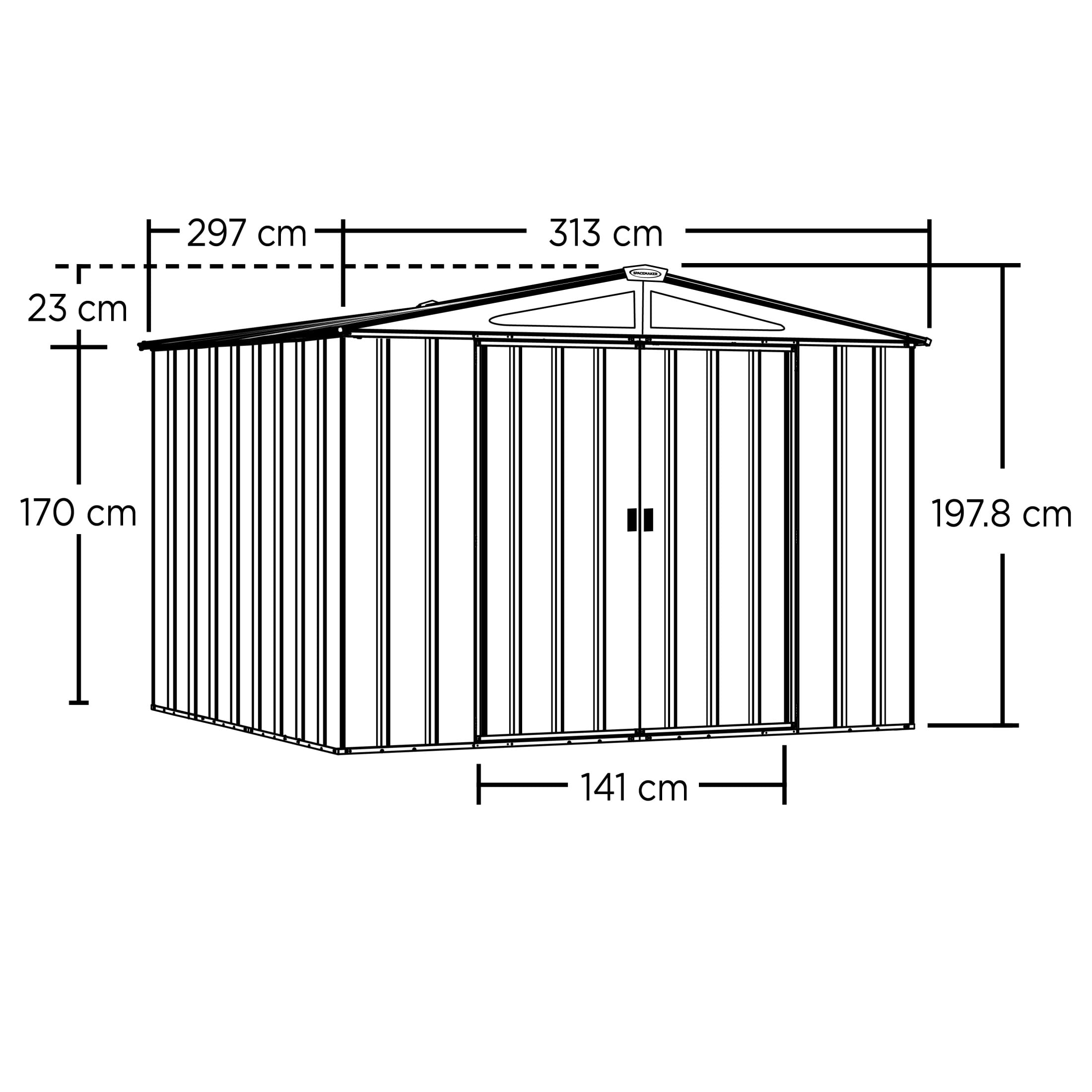 Arrow 10 x 10 x 6 ft Anthracite Shed