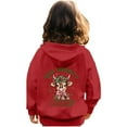 thumbnail image 3 of MIASHUI Chandail en Molleton Filles Hauts Garçons et Filles Décontracté Imprimé à Capuche Manches Longues, Rouge, 7-8 Ans, 3 of 6