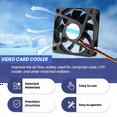 thumbnail image 5 of 60Mm 6Cm DC 12V 3 Pin Computer Case CPU Cooler Cooling Fan Black 2 Pcs, 5 of 9