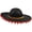 Black+Red, variant on Mexican Sombrero Hat with Pom Pom Edging, Felt Wide Brim Matador Hat for Party,Daily Use