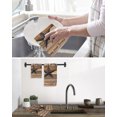 thumbnail image 5 of Texas Star Vintage Kitchen Dish Towels for Drying Dishes Set of 2, Berry Dark Brown Wooden Waffle Weave Microfiber Hand Tea Bathroom Towels Quick Dry & Absorbent Towel 12x12, 5 of 7