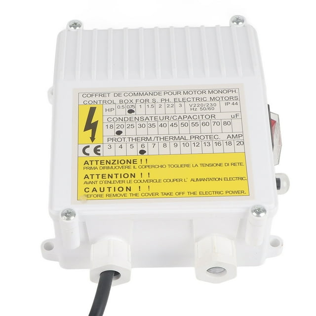 Well Pump Control Box, Well Pump Submersible Pump Bulit in Thermal Circuit Breaker, Household Submersible Switch Controller for Deep Well Submersible Suction Pumps