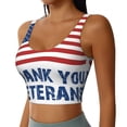 thumbnail image 2 of Fotbe Thank You Veterans Sujetador Deportivo Largo sin Aros para Mujer con Almohadillas y Soporte Medio, Transpirable y Absorbente, Camiseta Tipo Chaleco o Tank Top-Medium, 2 of 8