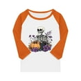 thumbnail image 4 of Abcomgle Halloween Shirts for Girls Size 10-12 Spooky Spooky Skeleton Graphic Tshirts for Girls Crewneck 3/4 Raglan Sleeve Shirts for Kids Girls Fall Funny Holiday Top for Girls,10-11 Years, 4 of 4