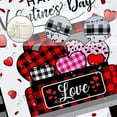 thumbnail image 3 of Happy Valentine''s Day Buffalo Check Plaid Shower Curtain Farmhouse Love Truck Red Hearts Home Decor Shower Curtains for Bathroom Bathtub Durable Waterproof Fabric with 12 Hooks 72" x 72", 3 of 5