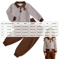thumbnail image 6 of Nwiuh Baby Girl Clothes Infant Toddler Girls Fall Winter Outfits Sweatshirts Clothing Set 3 6 12 18 24 Month 2T 3T (Coffee, 2-3 Years), 6 of 9
