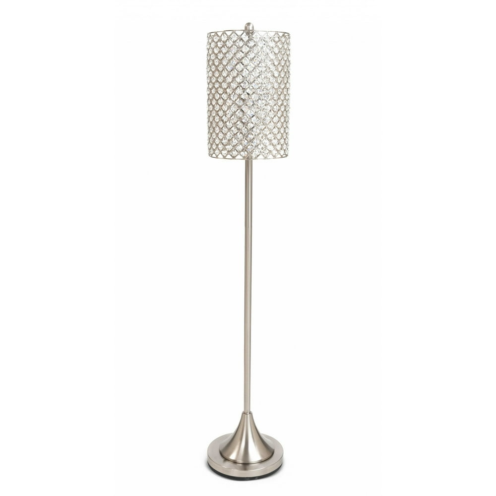 Metal Floor Lamp with Crystal Bead Shade