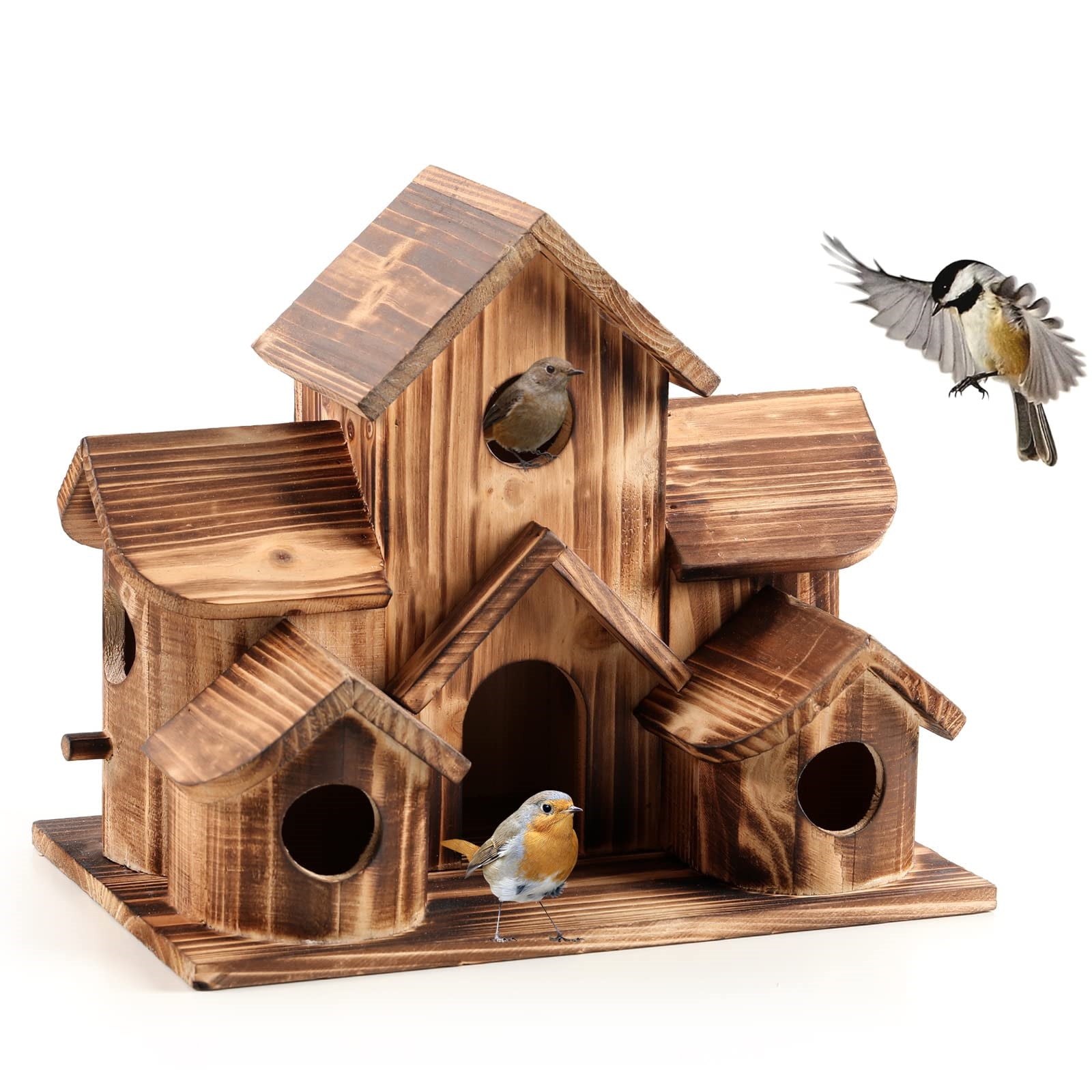 4PCS Birdhouse, Platane Wood Bird House For Houses Bird Nesting Outdoor,  Window Bird Nesting Box Bird House Wooden Houses For Crafts