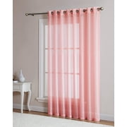 DecoSource - Grommet Semi-Sheer - 1 Extra Wide Patio Curtain Panel - 102 inch Wide - 84 inch Long - Ideal Sliding Patio Doors Patio 102" W x 84" L, Rose
