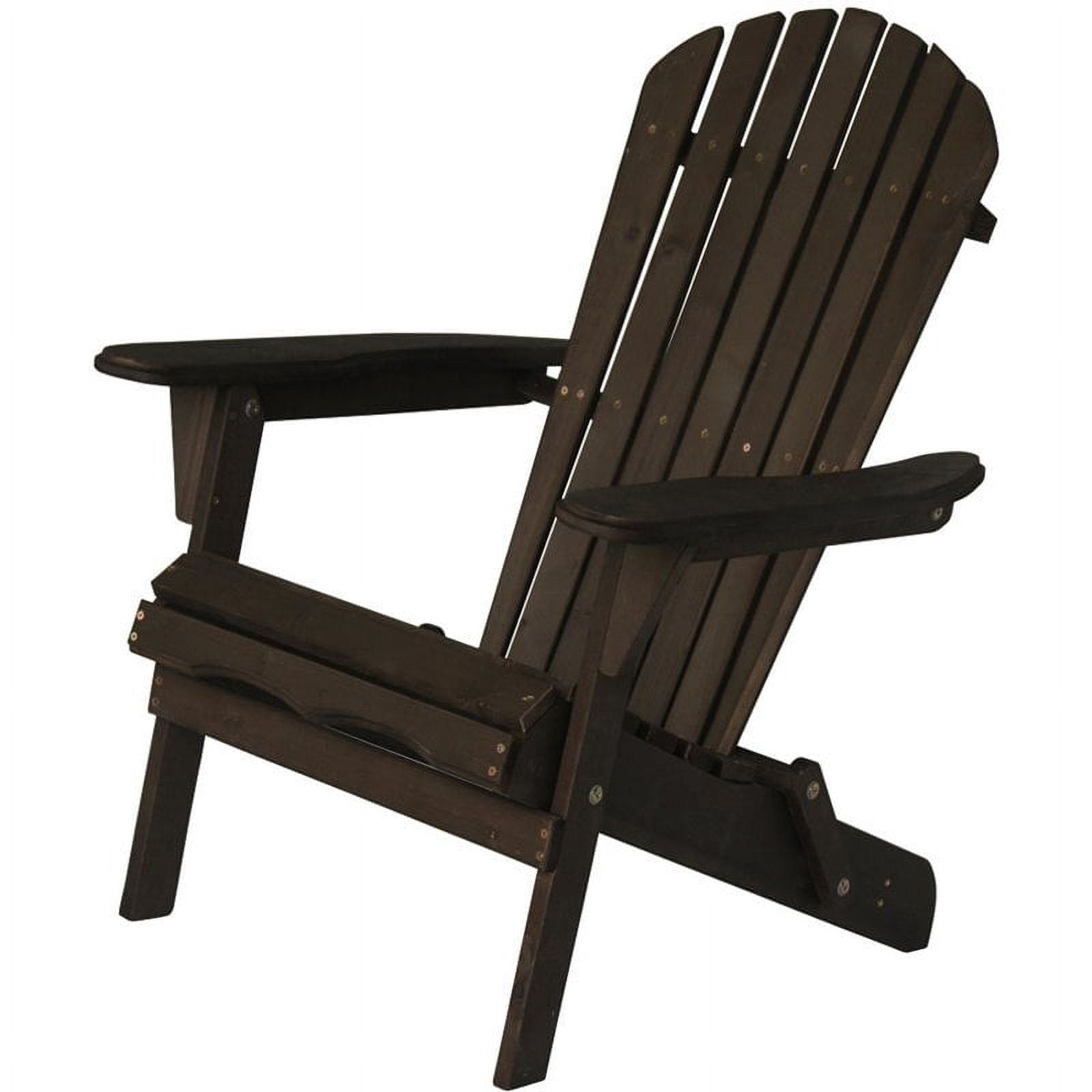 W Unlimited Oceanic Wooden Patio Adirondack Chair and Ottoman in Dark Brown