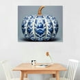 thumbnail image 2 of Nawypu Canvas Wall Art Wall Decor for Bedroom Living Room Art Painting Canvas Prints Framed Wall Art for Home Decor, Office Gifts Vintage Autumn Pumpkin Blue and White Porcelain, 2 of 6