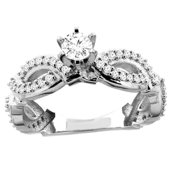 14K White Gold 0.65 cttw. Round Diamond Engagement Ring, size 5