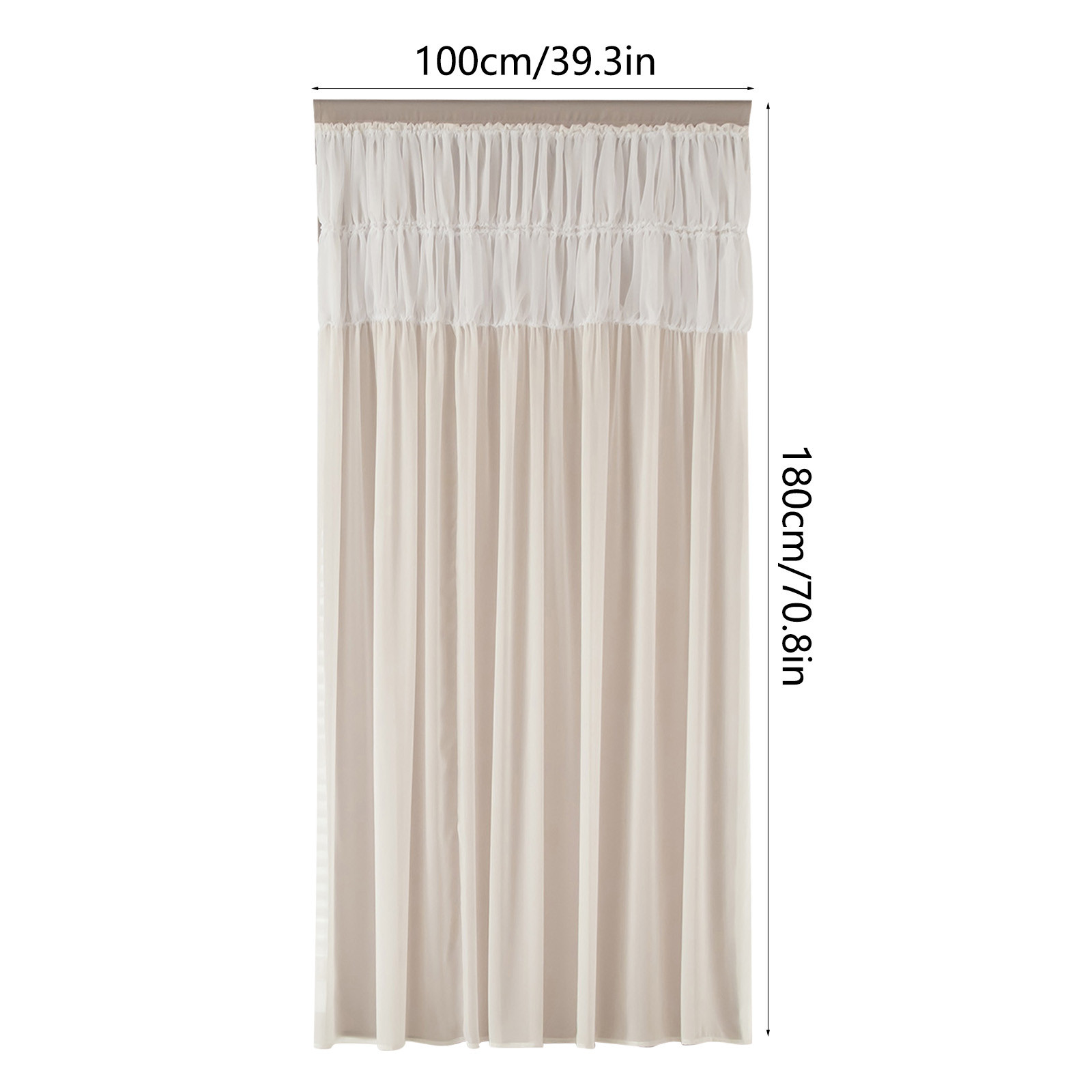 Curtain Short Length Cold Curtains 2 Panels Home Curtains Layered Solid Plain Panels And Sheer Sheer Curtains Window Curtain Panels 39"" Wide Curtains for Windows 66 to 120 Curtains Rose - image 3 of 9