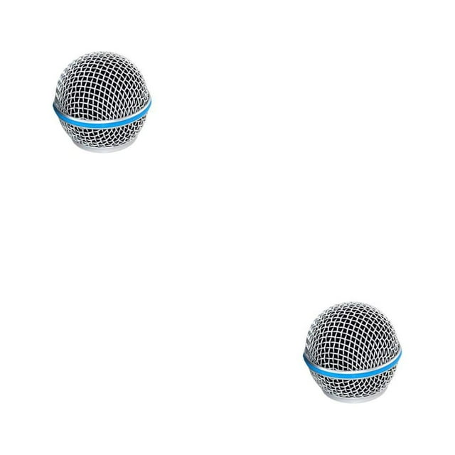 Maytalsory Metal Replacement Microphone Grille Universal Detachable Wired Wireless Build-in Sponge Concert Mic Head Accessories Type 2 2Set
