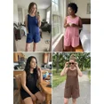 thumbnail image 4 of Cueply Women's Romper Summer Short Overalls Sleeveless Casual Jumpsuits Round Neck Loungewear Tank Tops Loose Fit with Pockets, 4 of 8