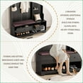 Hall Tree with Bench, Modern MDF + Metal Coat Rack & Storage Shelves ...