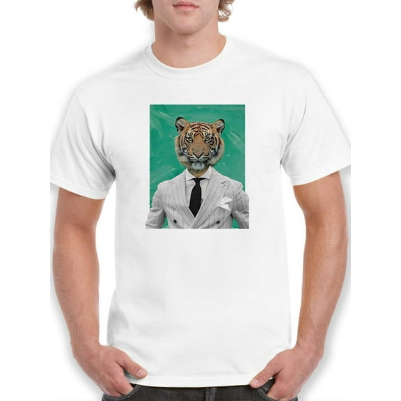 Elegant Tiger T-Shirt Men -Smartprints Designs, Male x-Large