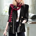 thumbnail image 4 of Lovzfmll Women's Velvet Blazer, Relaxed Fit Double Breasted Button Front Black, L, 4 of 4
