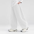 thumbnail image 2 of Byoo Tween Boy's Elastic Jogger Pants Solid Loose Fit Trousers Camp Outing Bottoms,White, 2 of 6
