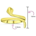 thumbnail image 5 of Bling Jewelry Womens Stackable Midi 1MM Wrap Band Snake Ring Gold Plated .925 Sterling Silver, 5 of 7