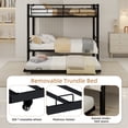 thumbnail image 6 of Harper & Bright Designs Twin Over Twin Bunk Bed with Trundle, Metal Bunk Bed Frame with Ladder and Guardrail for Boys Girls, Black, 6 of 14
