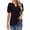 504_Black, variant on V Neck T Shirts for Women Tops Puff Short Sleeve Shirt Pleated Floral Printed Tunic Blouse Short Sleeve Shirts for Women Black
