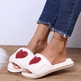 thumbnail image 6 of Kilaqueen Womens Open Toe House Slippers Anti-Skid Breathable Indoor and Outdoor Cotton Casual Soft Sole Fluffy Memory Foam Home Slippers Comfortable Slip On Heart Love Fuzzy Slipper, 6 of 9