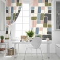 thumbnail image 5 of Watercolor Geometric Pattern Blackout Curtains for Bedroom, Modern Minimalist Art Thermal Insulated Kitchen Drapes with Grommets, Light Blocking Window Treatment, 2 Panels 52" x 45", 5 of 7