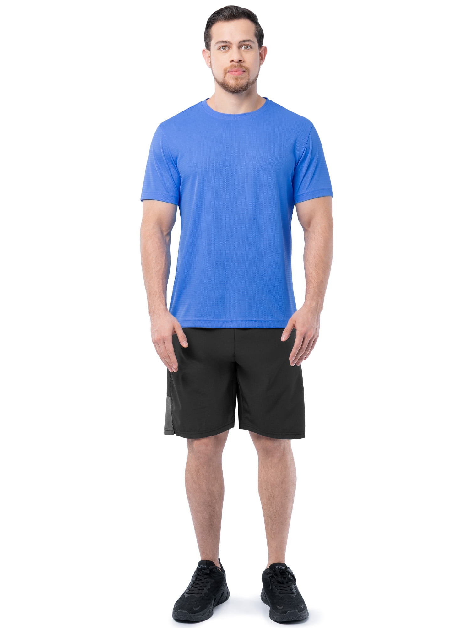 Athletic Works Men's and Big Men's Core Linear Mesh Active Short Sleeve Tee, Sizes S-3XL