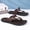 Brown, variant on Men's Minimalist White Toe-Ring Slide Sandals, Casual Cross-Strap Summer Slippers