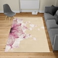 thumbnail image 2 of Flower Turkish Area Rug, Abstract Themed Modern Futuristic Image with Water Like Colored Art Print, Soft Carpet for Living Room Decor with Distressed Look, 5.2' X 7.6', Pale Fuchsia, by Ambesonne, 2 of 4