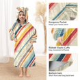 thumbnail image 3 of FORMRS Wearable Blanket Hoodie with Sleeves for Kids Cozy Flannel Sweatshirt, Striped Pattern, 3 of 7