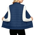 thumbnail image 5 of DailyTrove Women Ribbed Baseball‑Collar Horizontal‑Quilted Sleeveless Vest, Casual Layering Gilet, 5 of 9