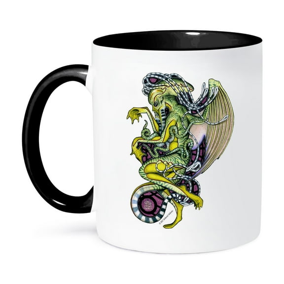 3dRose, Dread Cthulhu Lovecraft Mythos Elder God Horror Art, 11oz Two-Tone Black Mug