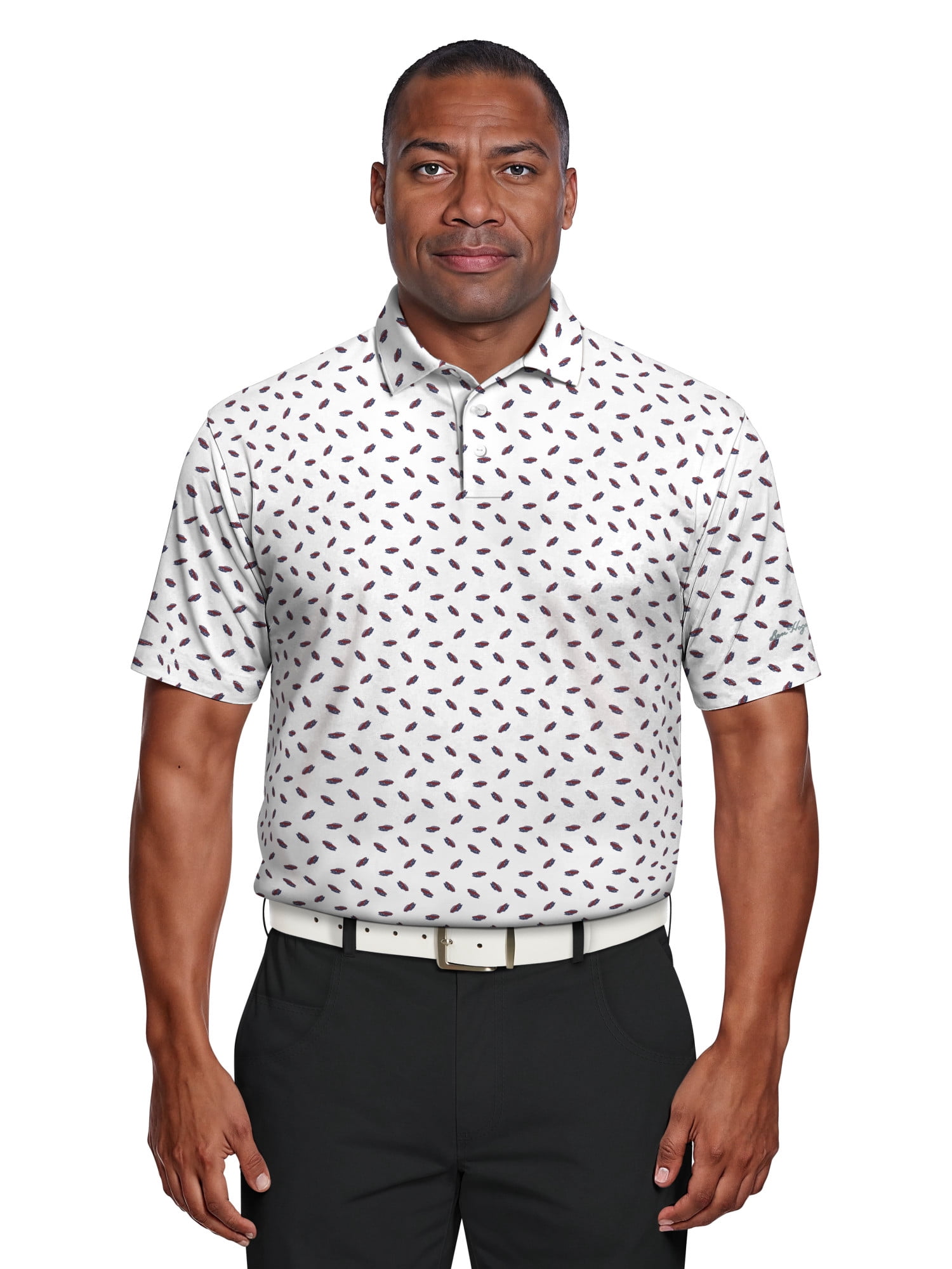 Ben Hogan Men's & Big Men's Performance Car Print Short Sleeve Polo Shirt, up to 5XL