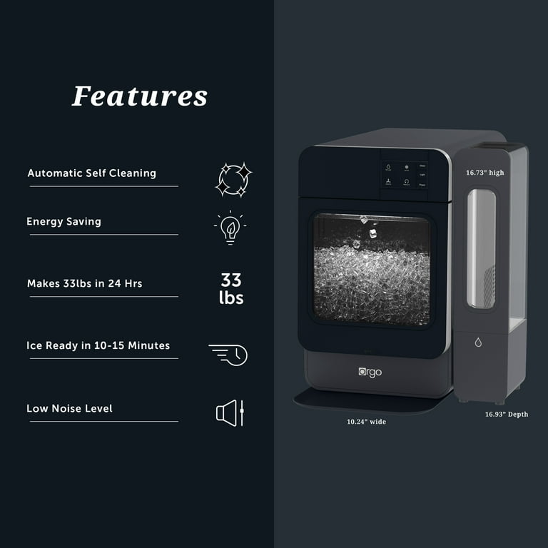 Orgo Products The Sonic Countertop Ice Maker, Nugget Ice Type