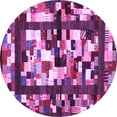 thumbnail image 1 of Ahgly Company Indoor Round Abstract Purple Contemporary Area Rugs, 8' Round, 1 of 4