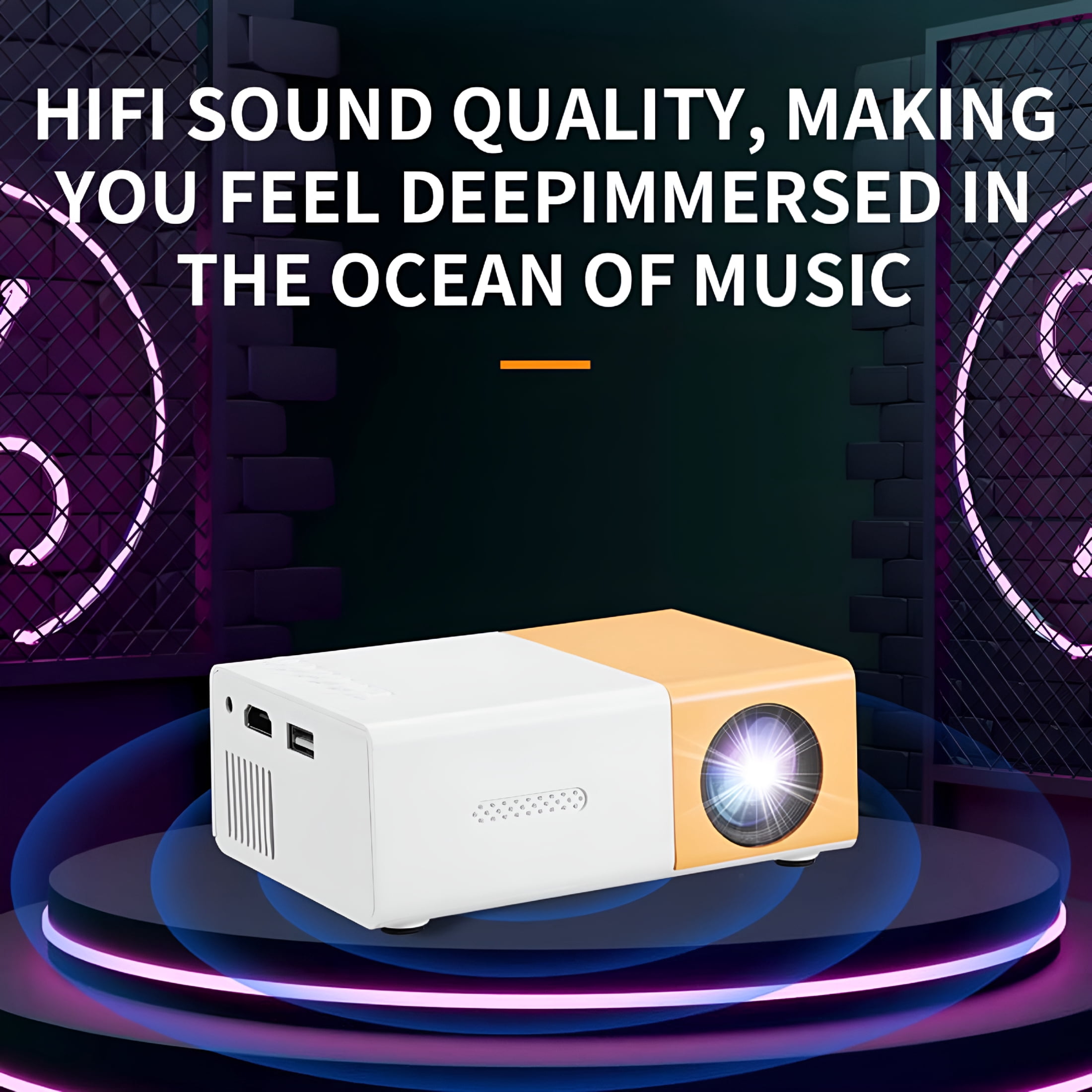GJX Mini Projector with Wifi Bluetooth, 4K Projectors, Smart Projector Tv, Wifi Projector with Speakers for Phone Outside